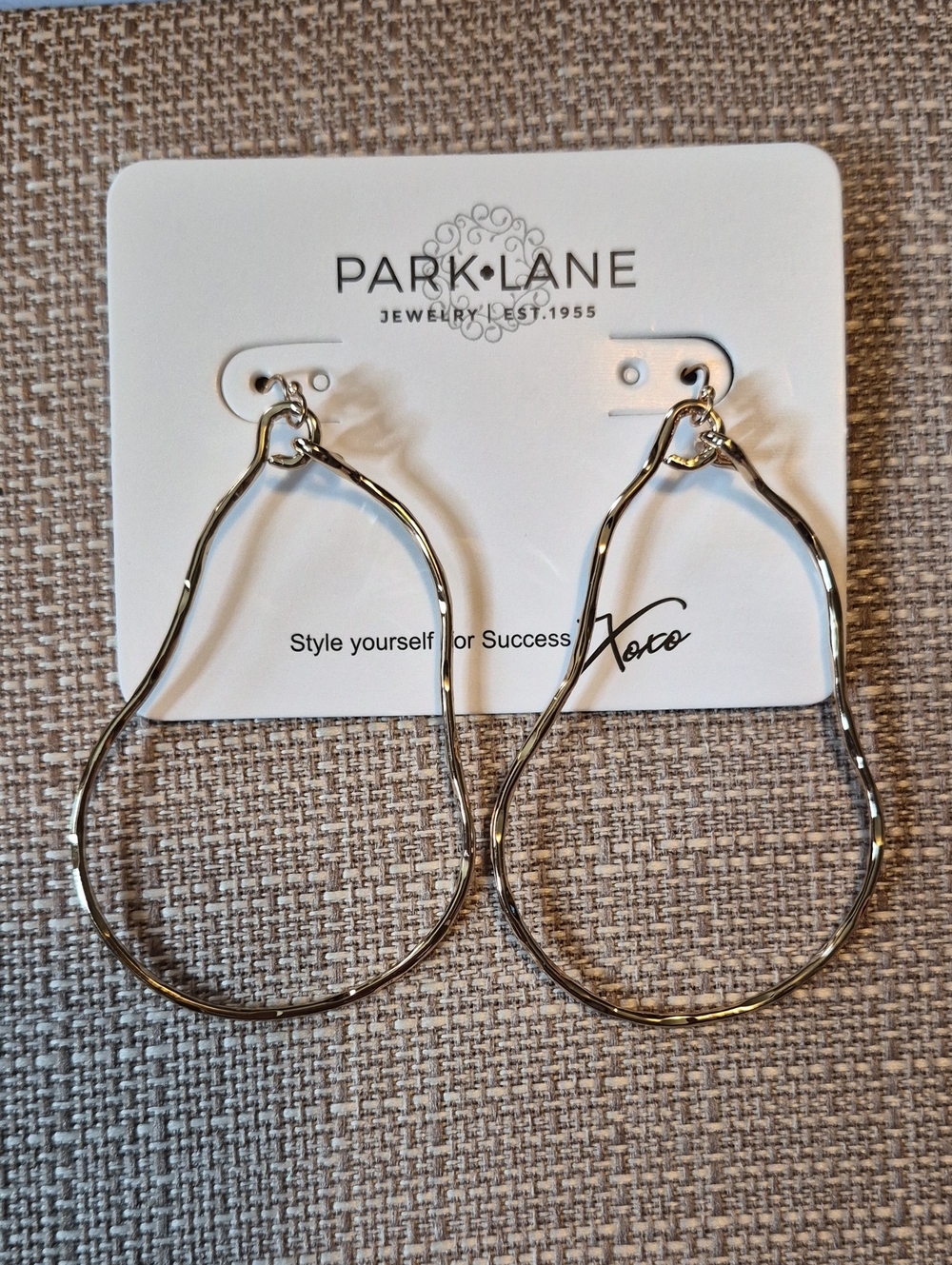 Park Lane Gold-Tone Organic Teardrop Hoop Earrings